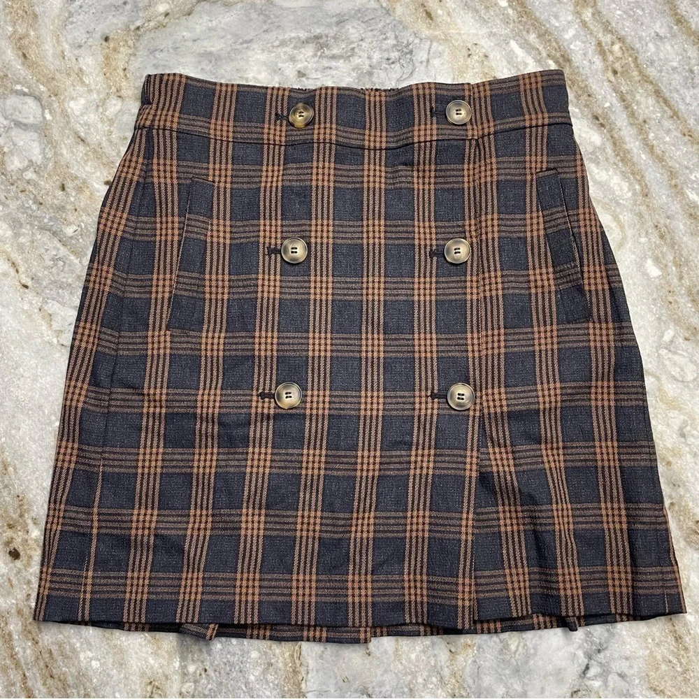 NWT Madewell Plaid Double-Breasted Mini Skirt in Vintage Blazer Plaid Size Small